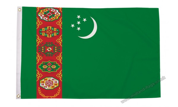 Turkmenistan 3ft x 2ft Flag - CLEARANCE